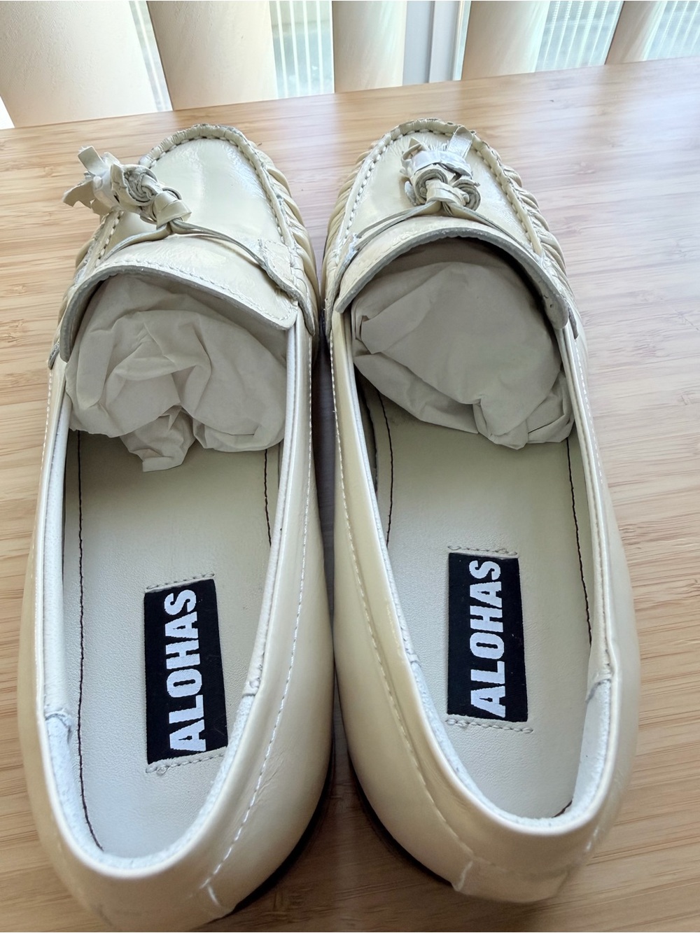 ALOHAS Marietta Onix Cream Leather Loafers Size 38 NWT - Picture 5 of 8
